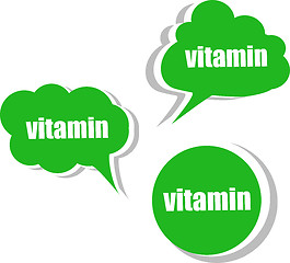 Image showing vitamin. Set of stickers, labels, tags. Template for infographics