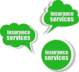 Image showing insurance services, Set of stickers, labels, tags. Template for infographics