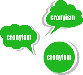 Image showing cronyism. Set of stickers, labels, tags. Template for infographics