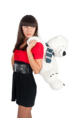 Image showing Pretty girl with bear toy