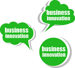 Image showing business innovation. Set of stickers, labels, tags. Template for infographics