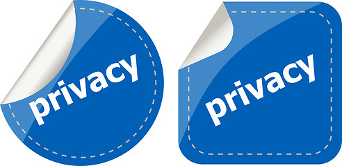 Image showing stickers label set business tag with privacy word