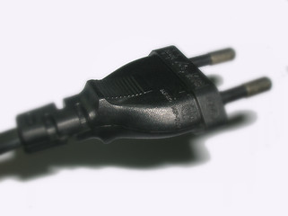 Image showing Isolated Black Power cord on white