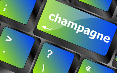 Image showing champagne button on computer pc keyboard key