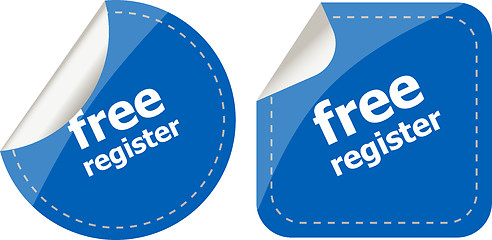 Image showing stickers label set business tag with free register word