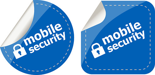 Image showing mobile security stickers label tag set isolated on white