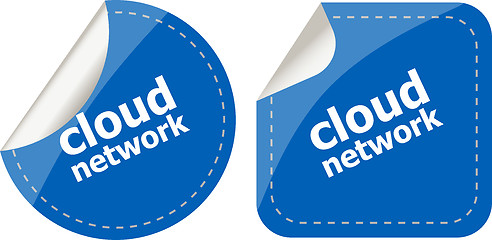 Image showing Abstract paper speech bubble. cloud. stickers set