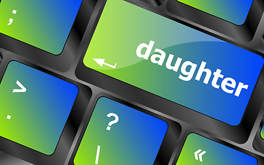 Image showing social concept: computer keyboard with word daughter