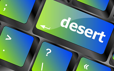 Image showing desert word on computer pc keyboard key