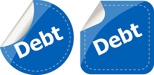 Image showing derb word on stickers button set, business label