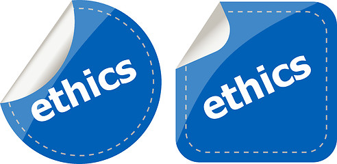Image showing stickers label set business tag with ethics word
