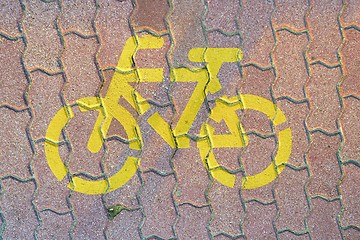 Image showing Road sign for bikes