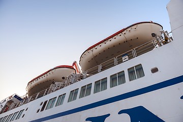 Image showing Lifeboats hanging from the side