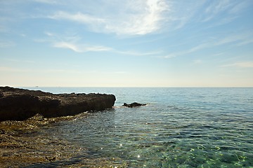 Image showing Coastline with horizon and sky