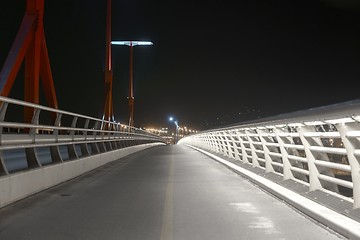 Image showing Empty bridge at night