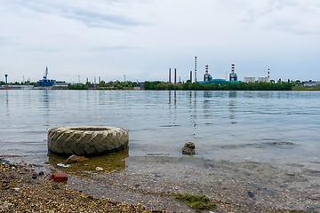 Image showing Truck tyre in the mud