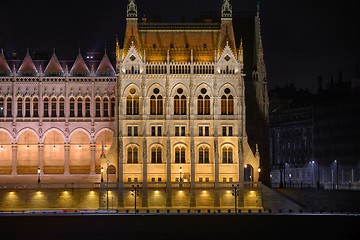 Image showing Night detail of the Parliament building 