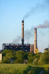 Image showing Chimney of a Power plant