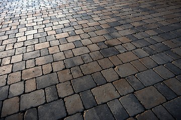 Image showing Stone sidewalk angle shot