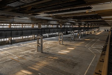 Image showing Large industrial hall of a repair station