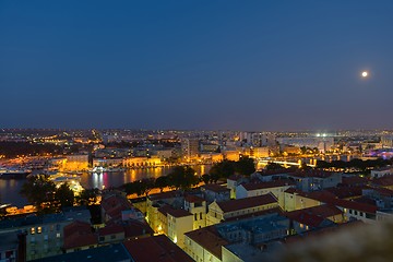 Image showing Colorful nightscape of city Zadar