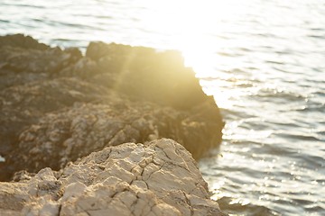 Image showing Beach with rocks and clean water