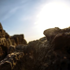 Image showing Closeup photo of rocks on the shore