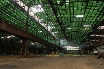 Image showing Large empty hall with concrete walls