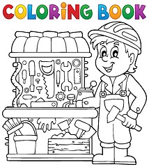 Image showing Coloring book child playing theme 2