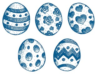 Image showing Easter eggs drawings collection 1