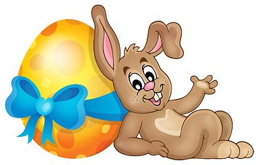Image showing Bunny with Easter egg theme image 1