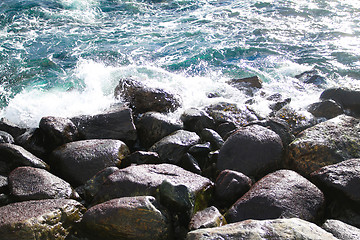 Image showing Waves Against the Shore