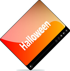 Image showing Video movie media player with halloween word on it