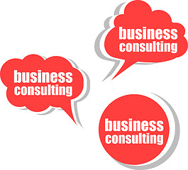 Image showing business consulting. Set of stickers, labels, tags. Template for infographics