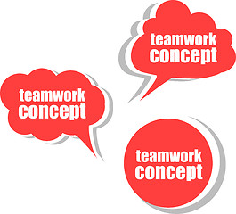 Image showing teamwork concept. Set of stickers, labels, tags. Template for infographics