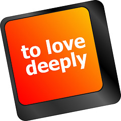 Image showing to love deeply, keyboard with computer key button