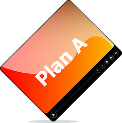 Image showing Video media player for web with plan a word