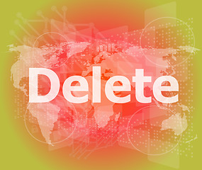 Image showing The word delete on digital screen, information technology concept