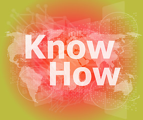 Image showing The word know how on digital screen, social concept