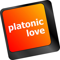 Image showing Modern keyboard key with words platonic love