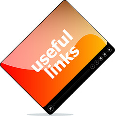 Image showing Video player for web, useful links word on it