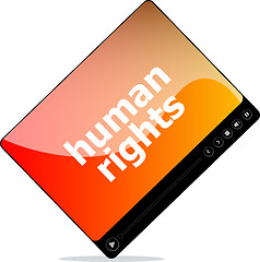 Image showing Social media concept: media player interface with human rights word