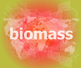 Image showing biomass word on digital touch screen background