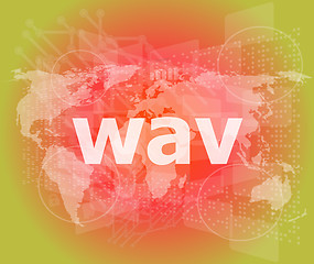 Image showing digital concept: wav word on digital screen