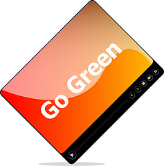 Image showing Video media player for web with go green words