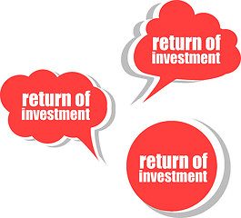 Image showing return of investment. Set of stickers, labels, tags. Business banners, Template for infographics