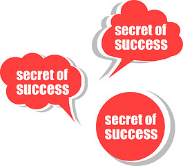 Image showing secret of success. Set of stickers, labels, tags