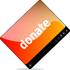 Image showing Video player for web with donate word