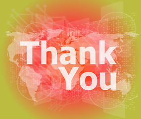 Image showing The word thank you on digital screen, social concept