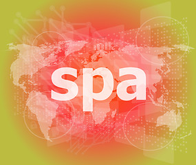Image showing words spa on digital touch screen background